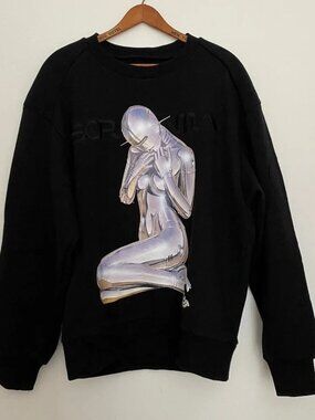 Juun.J x Sorayma Black Sweatshirt Size S/M Designer Streetwear Preowned